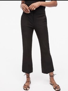 NWOT J. Crew Black Kick Out Crop Linen Pants